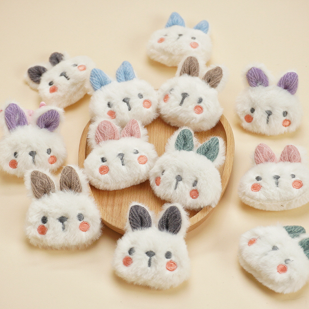 卡通毛绒小兔子玩偶可爱胸针配件袜子包包童鞋服装diy发饰辅料