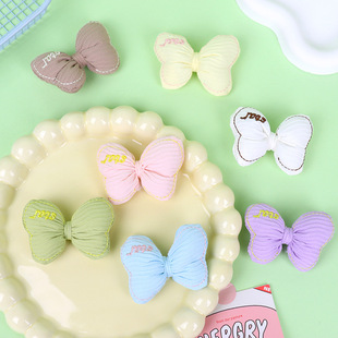 彩色字母刺绣蝴蝶结diy发饰发夹伴手礼盒布艺装饰配件服装辅料