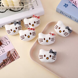 新款可爱毛绒kt猫咪胸针配件手工diy儿童服装鞋帽围巾配饰辅料