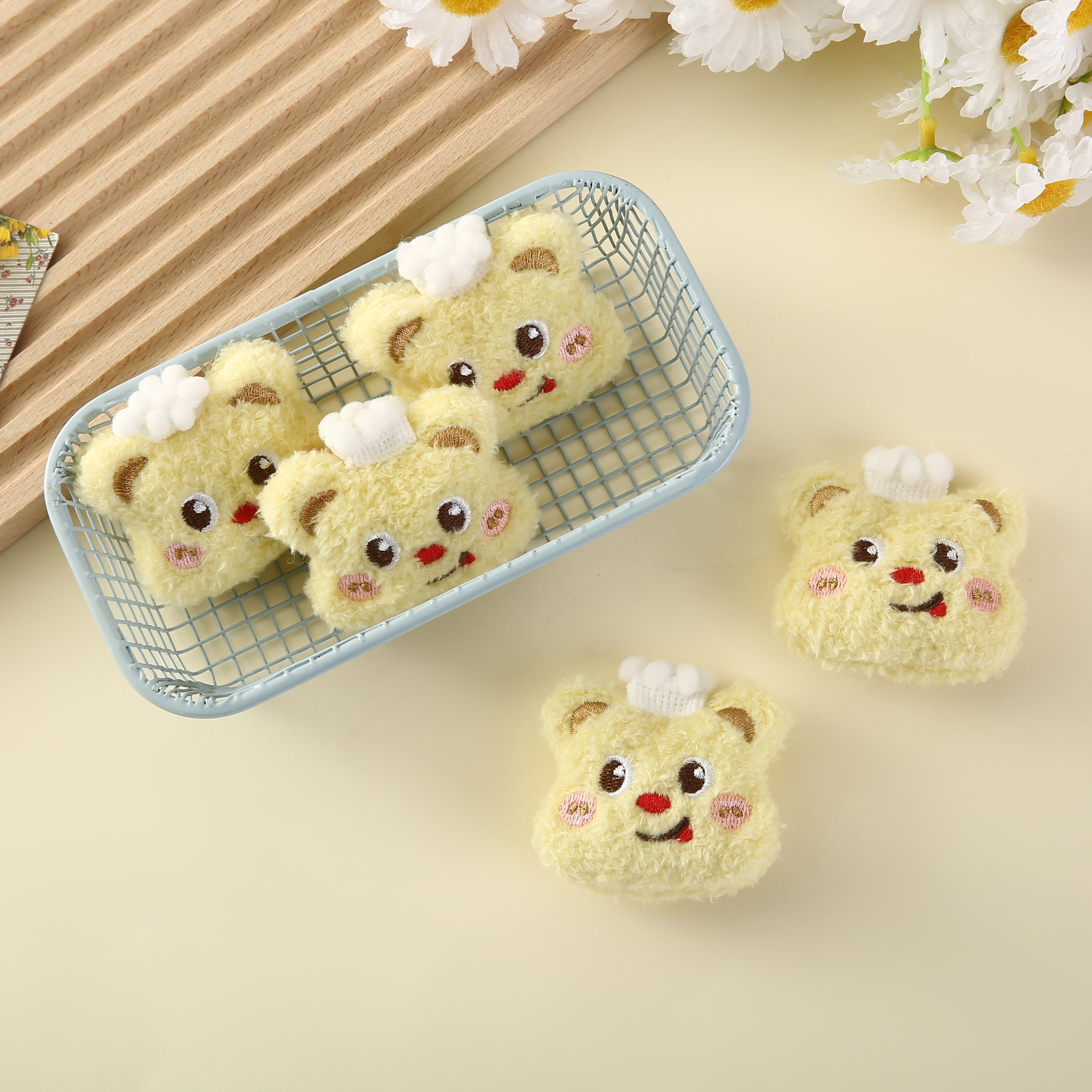 厨师帽黄油小熊卡通毛绒动物DIY配饰装饰配件帽服装辅料袜子发卡