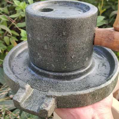 复古手工石磨家用宋代点茶小石磨盘艾绒斗茶具迷你研磨豆浆豆腐.