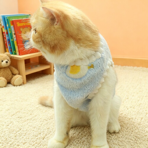 New Plaid Cat Clothing with Harness Clips, Fleece Lined and Thickened, Autumn/Winter Puppy Cat Vests, Four-Legged Clothes for Cats