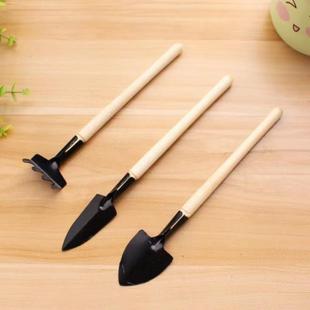 盆栽养花种植花艺工具迷你三件套家用铁铲耙子用品 猫草小铲子套装