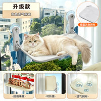 Cat hammock, cat window suction cup, cat bed, warm, breathable and cool all year round, window sill hanging cat bed for sunbathing thumbnail 8