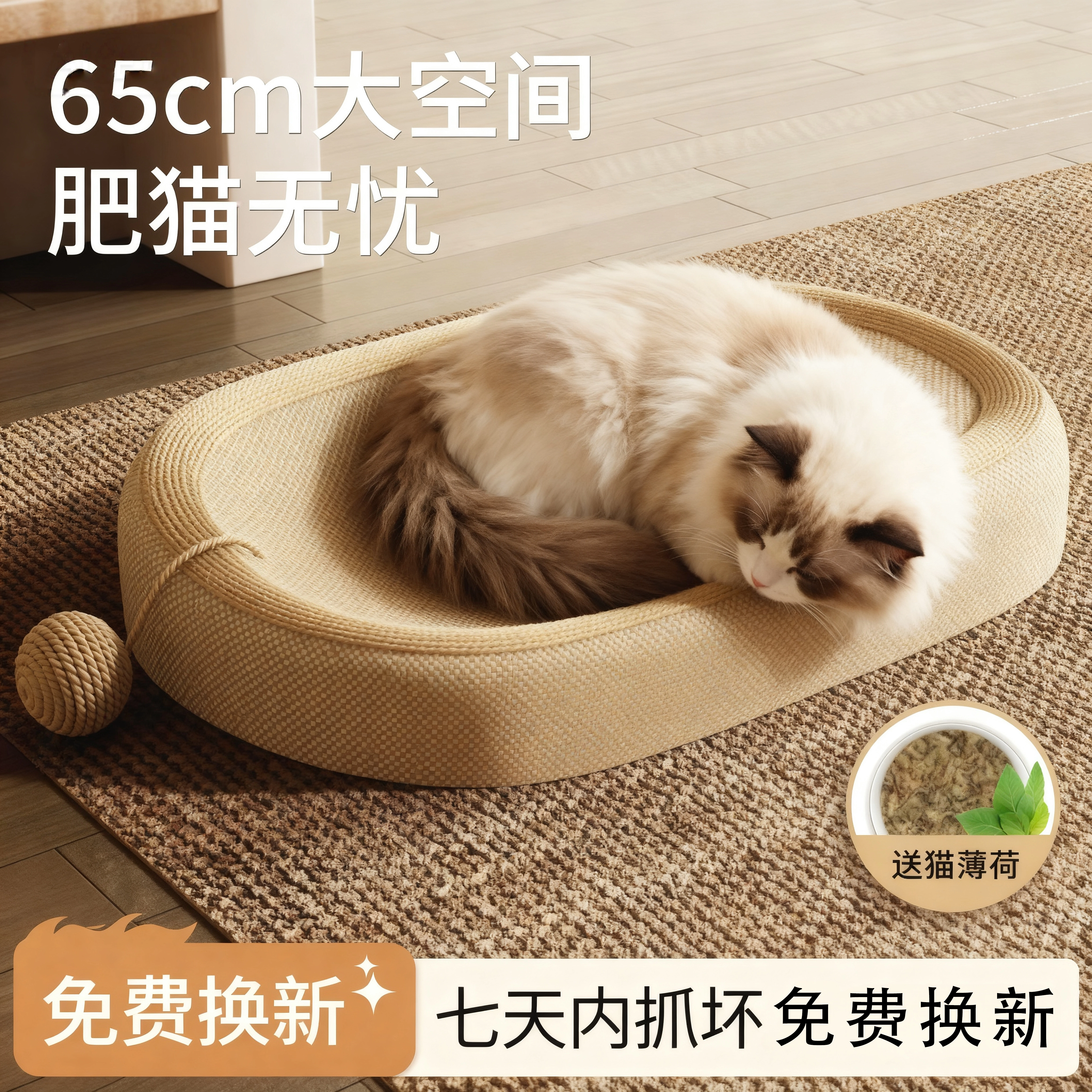 猫窝天然剑麻猫抓板耐磨更耐抓多功能大空间肥猫无忧不掉屑不生虫,宠物/宠物食品及用品,猫抓板,淘宝优惠券,粉丝福利购,淘宝优惠卷