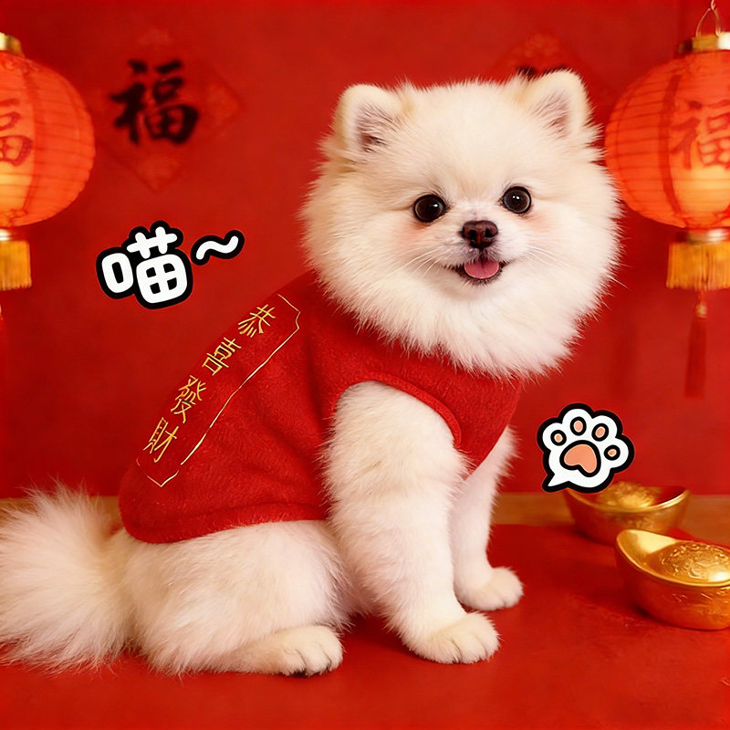 狗狗衣服过年喜庆款马年冬季保暖小中大型犬柯基比熊宠物猫咪背心,宠物/宠物食品及用品,狗宠物服装/雨衣,淘宝优惠券,粉丝福利购,淘宝优惠卷