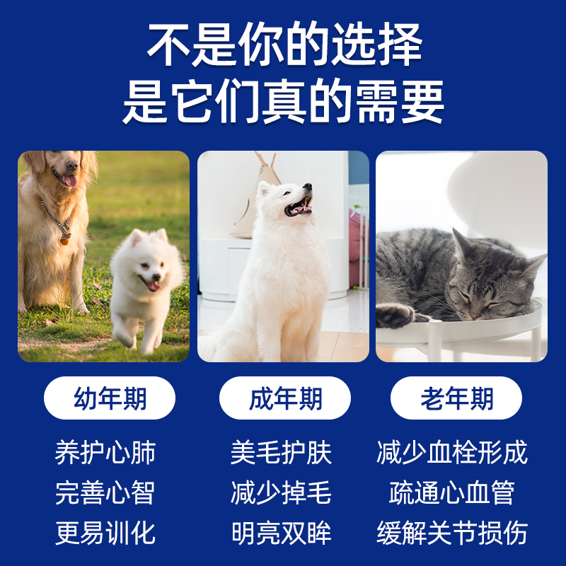 鱼油猫用狗狗猫咪专用宠物防掉毛吃什么鱼肝油犬用美毛深海鱼油片