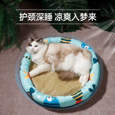 狗窝猫窝夏季凉席窝猫咪冰垫凉席夏季睡觉宠物床狗垫子四季通用床