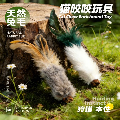 猫咪自嗨解闷神器天然兔毛