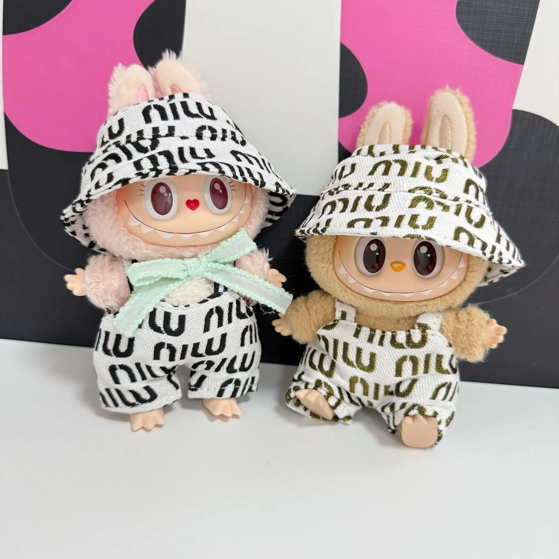 仅衣服】盲盒挂件拉布布衣服时尚MIU字母套装一二三代LABUBU着替