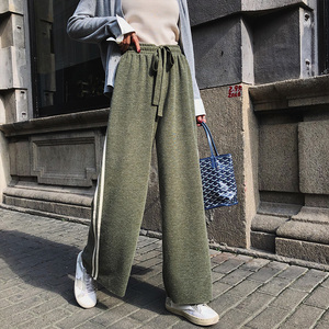 韩版坠感针织阔腿裤