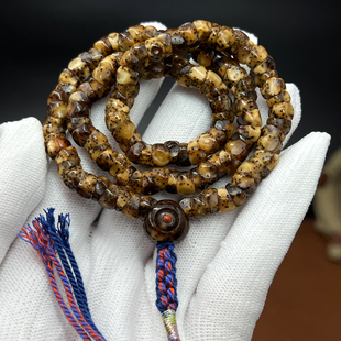 一物一图孤孤品15年陈籽7mm纯手工雕刻猪大肠无相星月菩提籽108颗