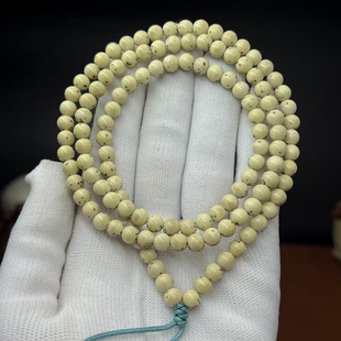 一物一图孤孤品石玉河豚6 6圆珠无月大留白原生态星月菩提籽项链