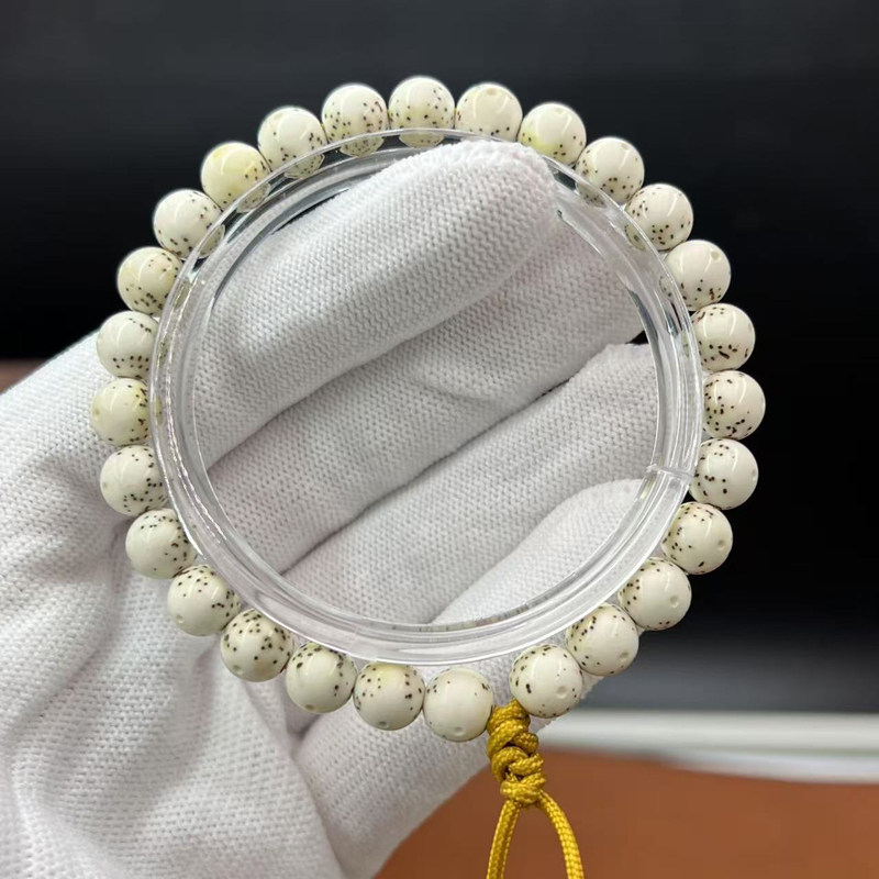 一物一图孤孤品顺白8*8圆珠小细星手持原生态星月菩提籽无脱水煮