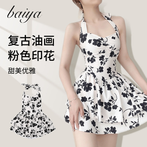 百雅女连体裙式时尚遮肚显瘦海边