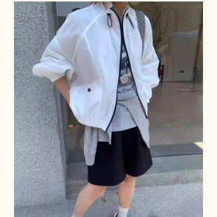 韩版防晒衣女士时尚撞色型青年防嗮上衣夏季宽松长袖立领薄款外套