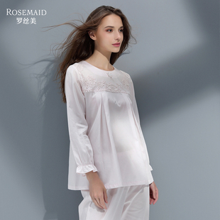 衣裤 套18253 长裤 罗丝美春秋纯棉60支直贡梭织布圆领套头长袖