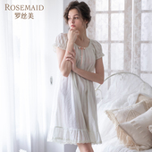 10023纯棉提花布圆领短袖 Rosemaid 罗丝美春夏专柜新款 女睡裙