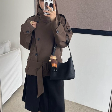 时尚休闲女包2025新款韩版水桶包复古潮流单肩包斜跨包法棍包软皮