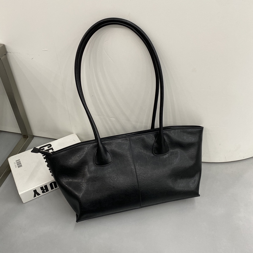 植鞣牛皮新款女包时尚百搭单肩法棍包包水桶包腋下包托特包2778