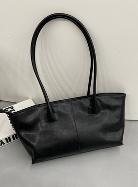 植鞣牛皮新款女包时尚百搭单肩法棍包包水桶包腋下包托特包2778