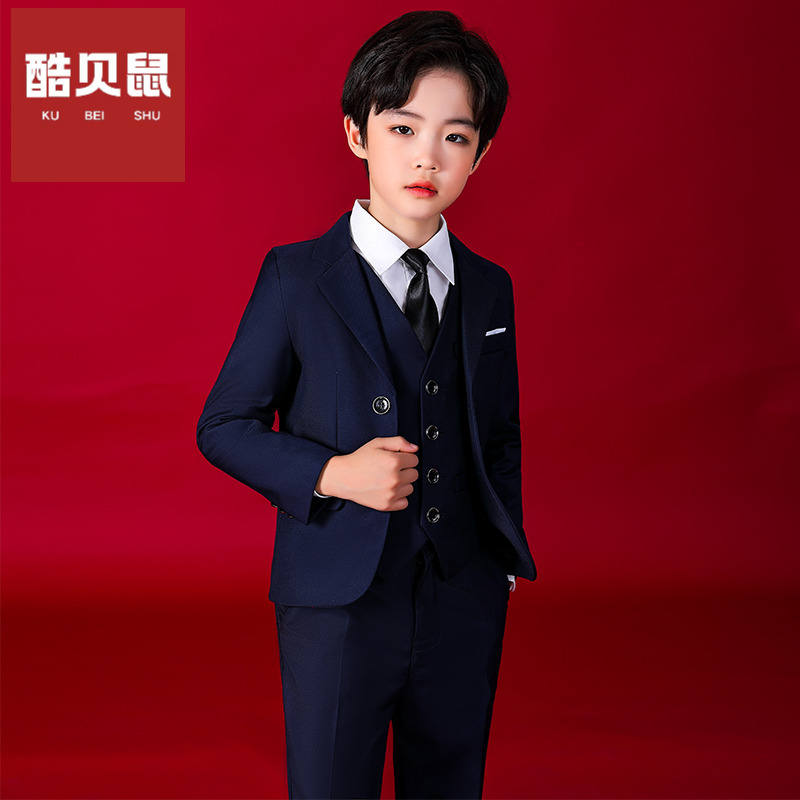 男童西裝套裝中大童洋氣帥氣英倫兒童鋼琴演出朗誦花童主持人禮服