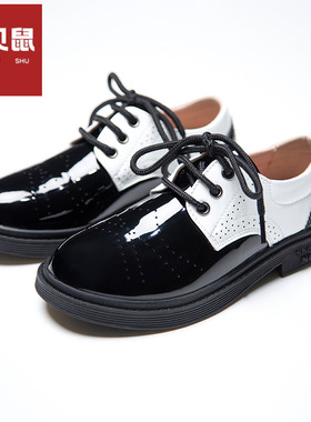 男童皮鞋软底儿童黑色英伦风表演西装男孩演出鞋子大童小学生透气