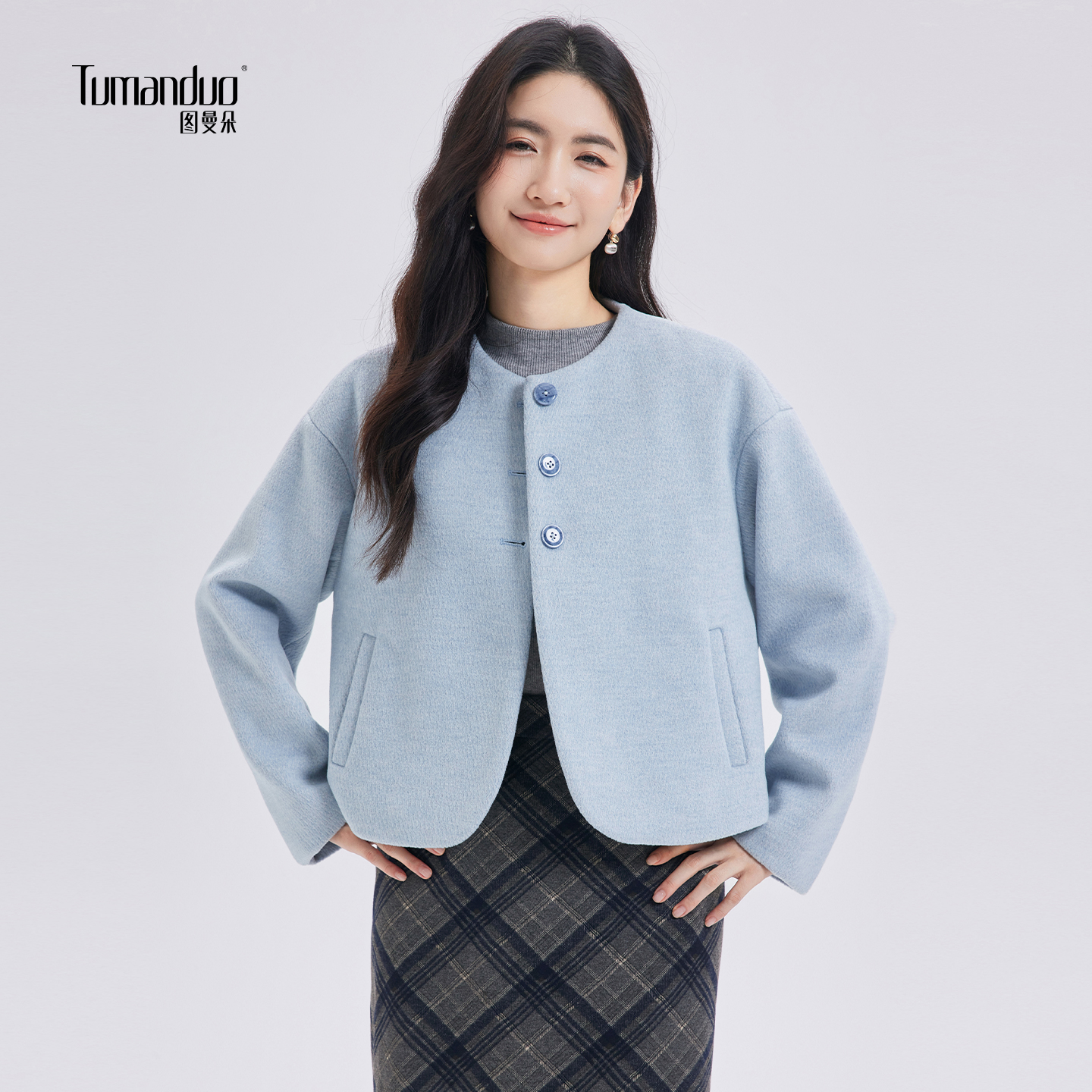 短版小个子不压个呢子上衣