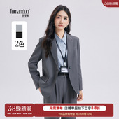大学生教资面试正装 图曼朵灰色西装 新款 女2026春季 西服女外套 套装