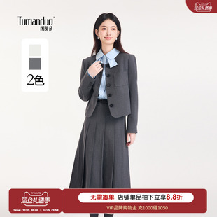学院风小个子面试职业通勤正装 女秋季 西服外套 套装 图曼朵灰色西装