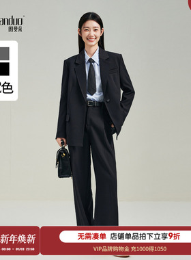 图曼朵黑色西装外套女大学生通勤面试职业商务正装西服套装西装裤