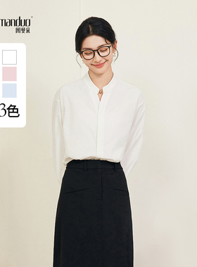 图曼朵白色衬衫女长袖秋季面试轻职场通勤穿搭气质正装职业白衬衣