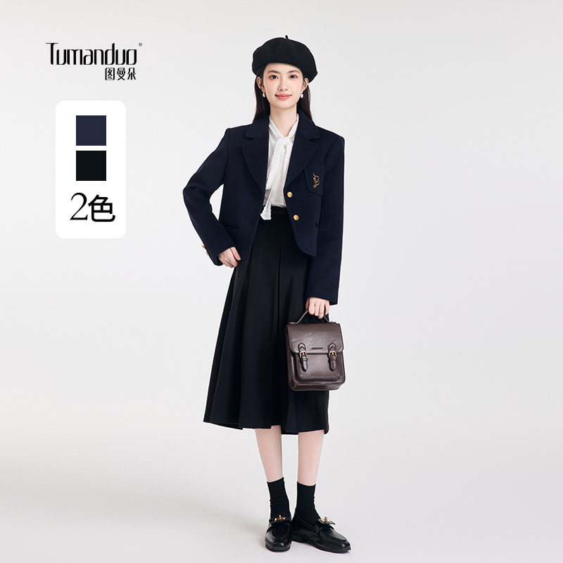 图曼朵短款通勤毛呢外套