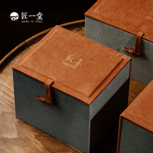 新款绒布节日喜庆单杯 单壶礼品盒单壶翻盖布面通用海绵内衬包装