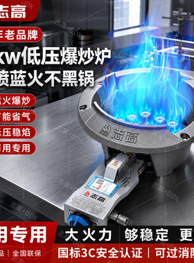 志高商用燃气灶单炉液化气天然气台式低压猛火灶煤气灶带熄火保护
