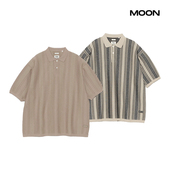 纱线竖条纹polo衫 现货 26SS Polo Sweater NANAMICA Knit