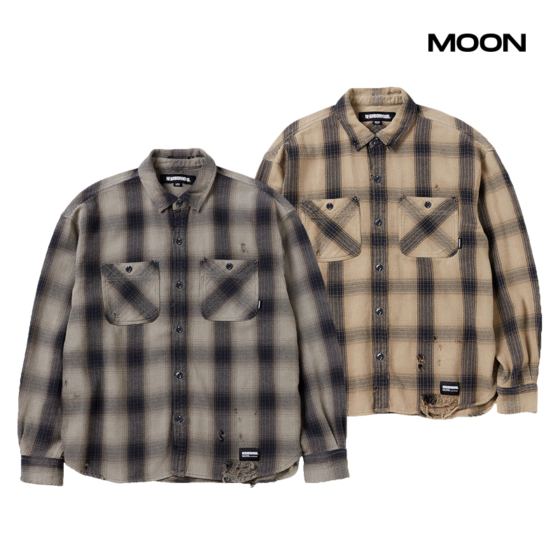 NEIGHBORHOOD破坏格子衬衫24FW