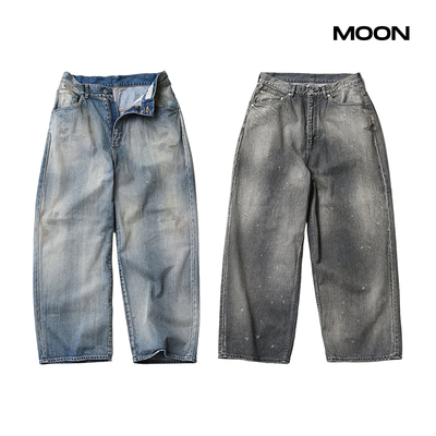 ANCELLM#05AGING01宽松牛仔裤