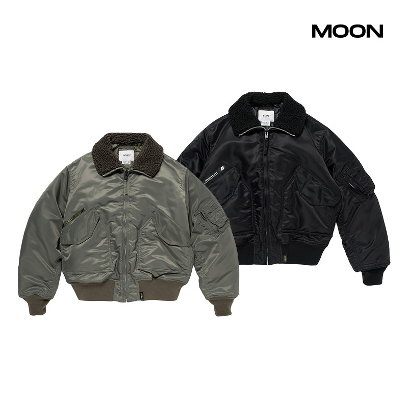 MOON现货WTAPS ES/JACKET/NYLON SATIN摇粒绒空军夹克外套25AW