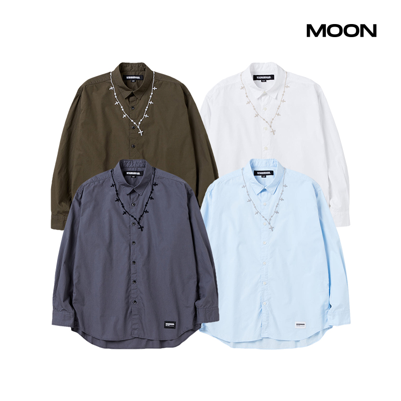 NEIGHBORHOOD刺绣项链长袖衬衫