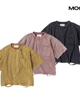 现货 ANACHRONORM MOSS STITCH DAMAGED 破坏水洗短袖T恤25SS
