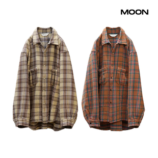 现货 ANCELLM NEL CHECK OVER WORK SHIRT格子长袖衬衫 25FW