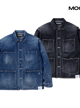 现货NEIGHBORHOOD WASHED COVERALL JACKET水洗四袋牛仔夹克24FW