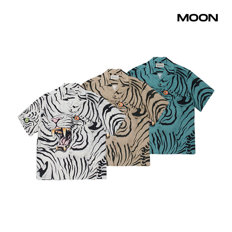 MOON现货WACKO MARIA TIM LEHI HAWAIIAN SHIRT老虎夏威夷衬衫22S