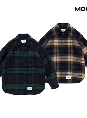 现货 WTAPS WCPO / JACKET  WOPL. MELTON. TEXTILE格子夹克 25FW