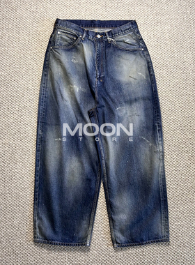 现货 ANCELLM AGING WIDE 5P DENIM PANTS 水洗破坏牛仔裤 25SS