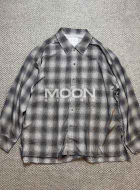 现货 ANCELLM C/R CHECK OVER SHIRT 格子破坏做旧长袖衬衫 25SS