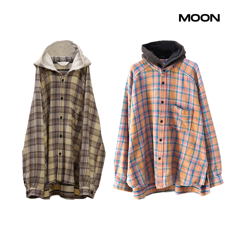 ANCELLMCHECKHOODIE格子帽衫