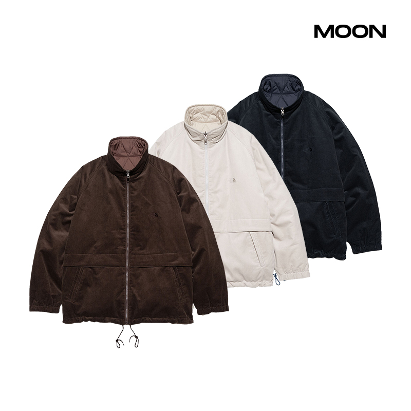 紫标立领宽松两面穿灯芯绒夹克