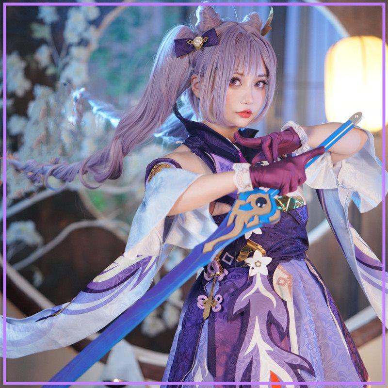 原神cos服 刻晴c服璃月七星全套游戏可爱风cosplay服装假发现货女 模玩/动漫/周边/娃圈三坑/桌游 Cosplay女装/cos女装 原图主图